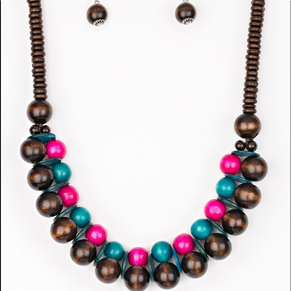 Multi- Colored Wooden Necklace